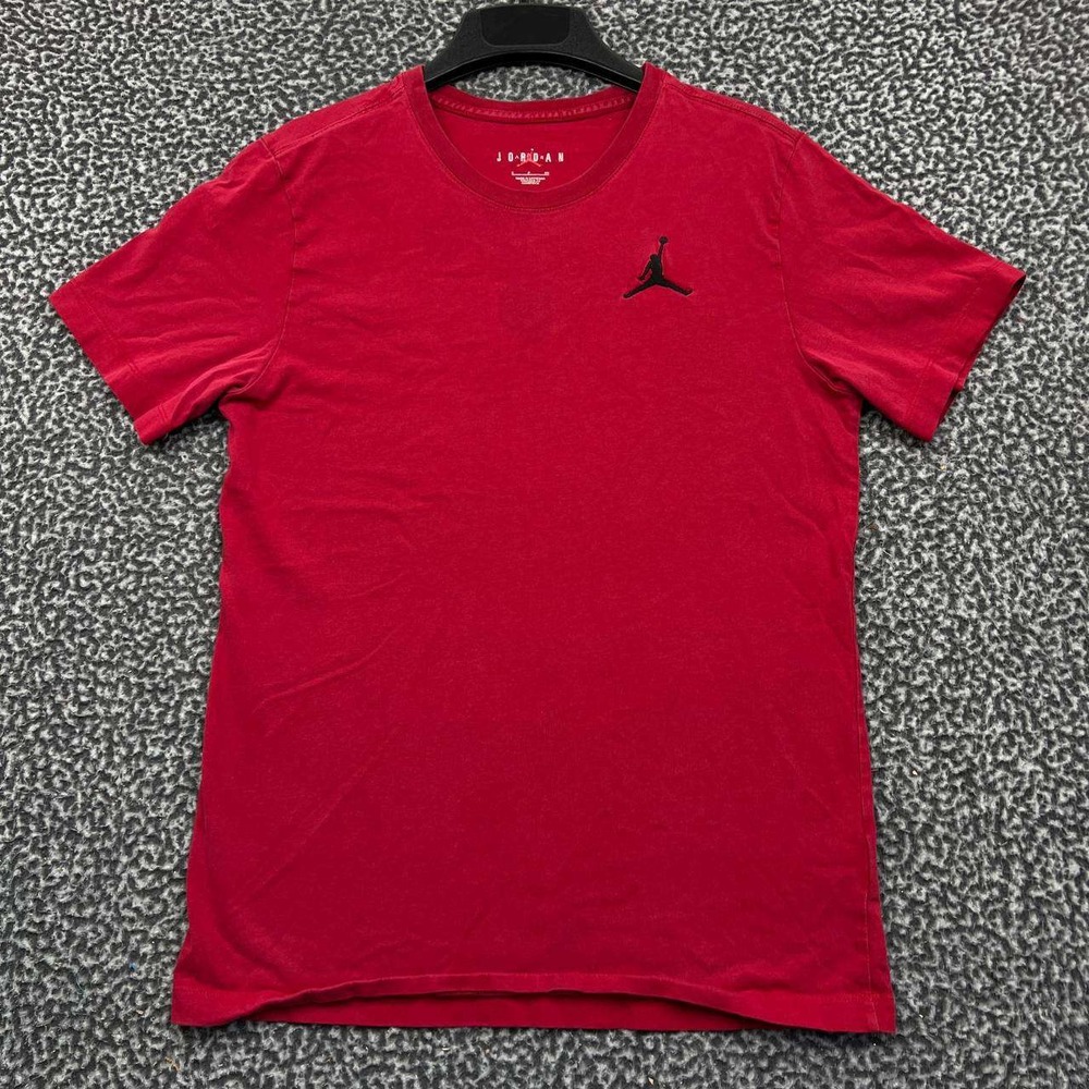 Jordan Mens Jumpman Embroidered Logo Cotton Short Sleeve T-Shirt Red Small